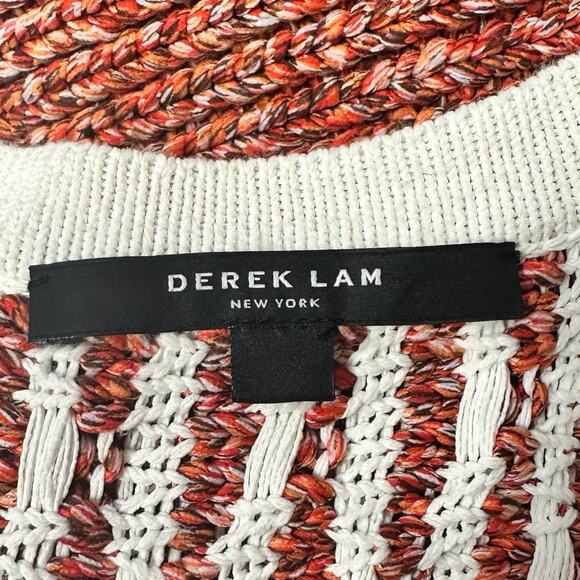 Derek Lam Orange Cream Boho Chic Crochet Resort Sleeveless Mermaid Sweater Dress - Picture 9 of 12